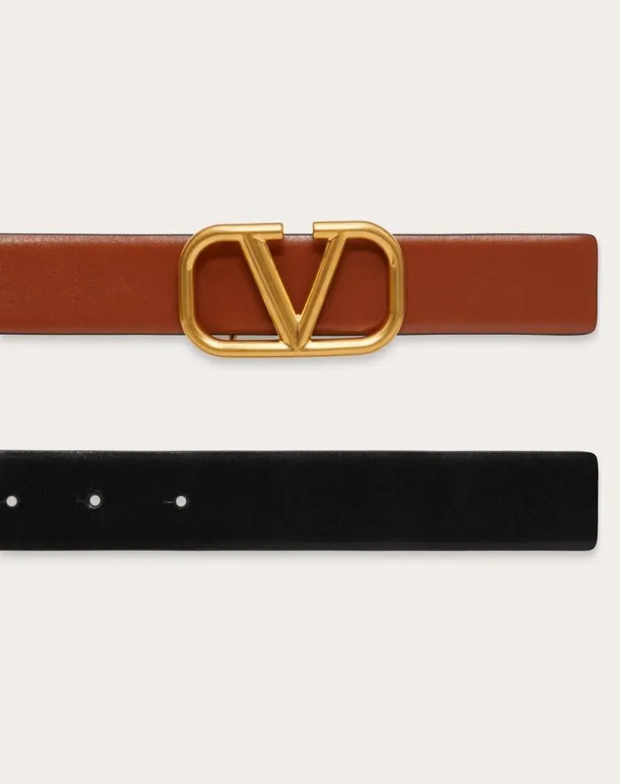 Valentino Belts Woman Reversible Vlogo Signature Belt In Glossy Calfskin 30 Mm For Woman In Saddle Brownblack Saddle Brownblack Valentino Belts Woman Reversible Vlogo Signature Belt In Glossy Calfskin 30 Mm For Woman In Saddle Brownblack Saddle Brownblack