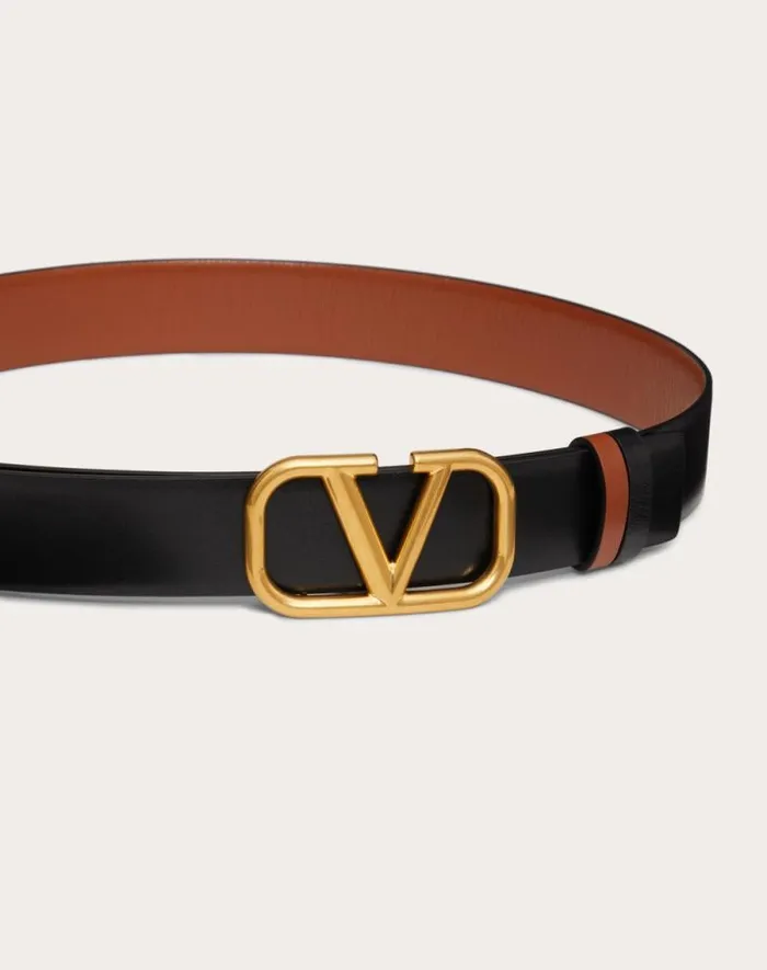Valentino Belts Woman Reversible Vlogo Signature Belt In Glossy Calfskin 30 Mm For Woman In Saddle Brownblack Saddle Brownblack Valentino Belts Woman Reversible Vlogo Signature Belt In Glossy Calfskin 30 Mm For Woman In Saddle Brownblack Saddle Brownblack