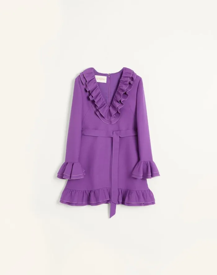 Valentino Dresses Woman Crepe Couture Short Dress For Woman In Violet Violet