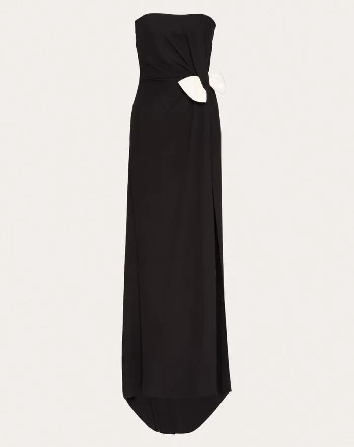 Valentino Gowns Woman Cady Couture Evening Dress For Woman In Black Black