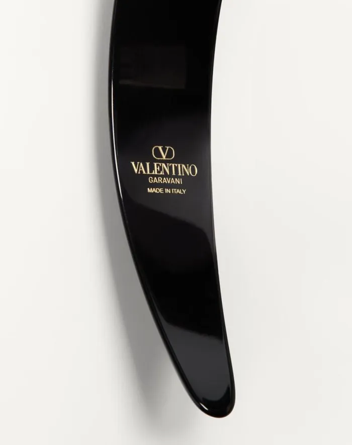 Valentino Hair Accessories Woman Vlogo Signature Headband In Resin Metal And Crystals For Woman In Blackgoldcrystal Blackgoldcrystal Valentino Hair Accessories Woman Vlogo Signature Headband In Resin Metal And Crystals For Woman In Blackgoldcrystal Blackgoldcrystal