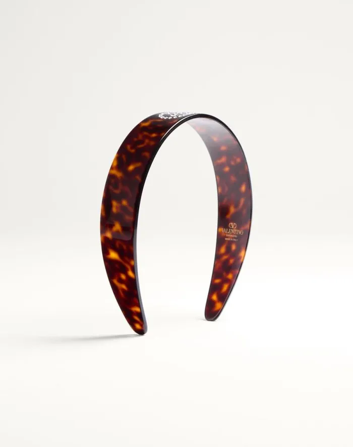 Valentino Hair Accessories Woman Vlogo Signature Headband In Resin Metal And Crystals For Woman In Blackgoldcrystal Blackgoldcrystal Valentino Hair Accessories Woman Vlogo Signature Headband In Resin Metal And Crystals For Woman In Blackgoldcrystal Blackgoldcrystal
