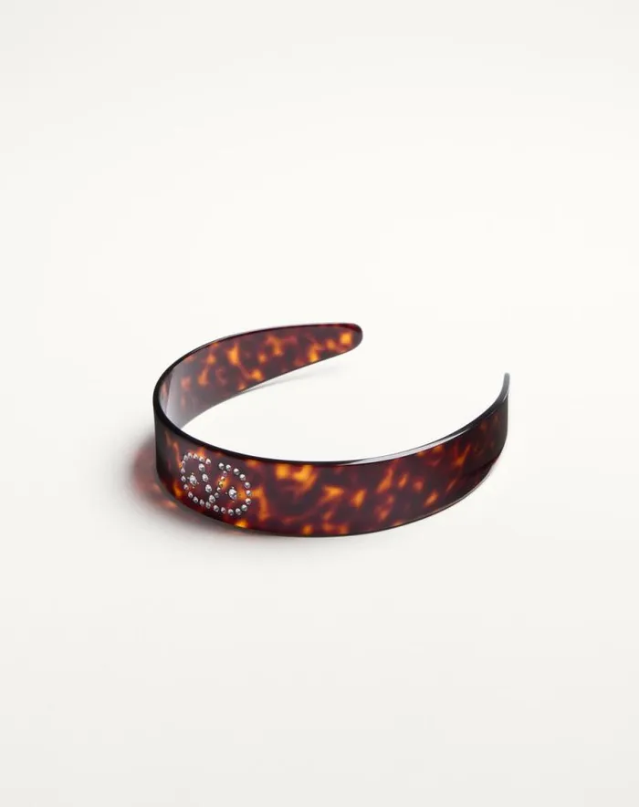 Valentino Hair Accessories Woman Vlogo Signature Headband In Resin Metal And Crystals For Woman In Blackgoldcrystal Blackgoldcrystal Valentino Hair Accessories Woman Vlogo Signature Headband In Resin Metal And Crystals For Woman In Blackgoldcrystal Blackgoldcrystal