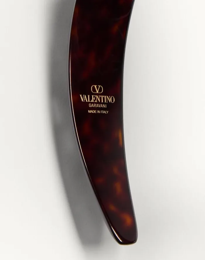 Valentino Hair Accessories Woman Vlogo Signature Headband In Resin Metal And Crystals For Woman In Blackgoldcrystal Blackgoldcrystal Valentino Hair Accessories Woman Vlogo Signature Headband In Resin Metal And Crystals For Woman In Blackgoldcrystal Blackgoldcrystal