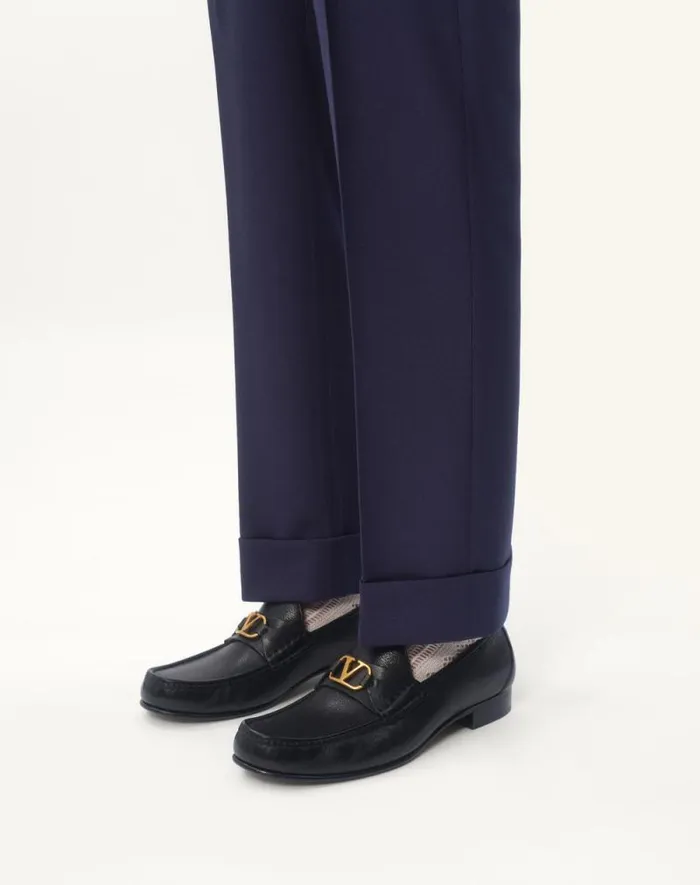 Valentino Laceups And Loafers Man Vlogo Signature Buffalo Loafer For Man In Bark Brown Bark Brown Valentino Laceups And Loafers Man Vlogo Signature Buffalo Loafer For Man In Bark Brown Bark Brown