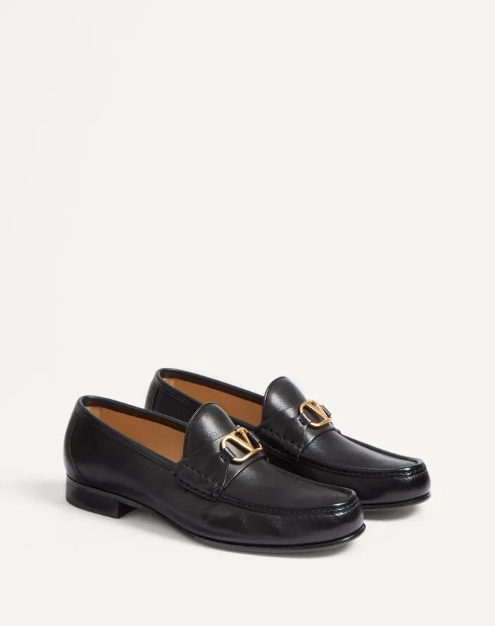Valentino Laceups And Loafers Man Vlogo Signature Buffalo Loafer For Man In Bark Brown Bark Brown Valentino Laceups And Loafers Man Vlogo Signature Buffalo Loafer For Man In Bark Brown Bark Brown