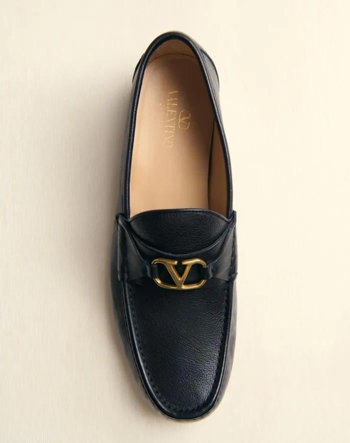 Valentino Laceups And Loafers Man Vlogo Signature Buffalo Loafer For Man In Bark Brown Bark Brown Valentino Laceups And Loafers Man Vlogo Signature Buffalo Loafer For Man In Bark Brown Bark Brown