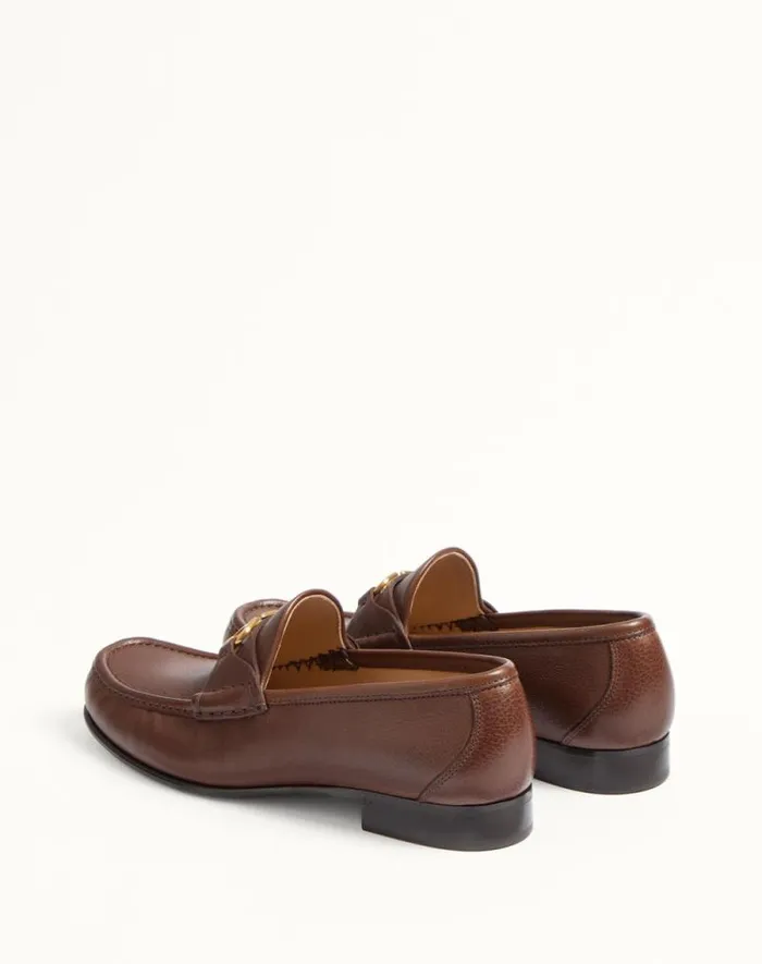 Valentino Laceups And Loafers Man Vlogo Signature Buffalo Loafer For Man In Bark Brown Bark Brown Valentino Laceups And Loafers Man Vlogo Signature Buffalo Loafer For Man In Bark Brown Bark Brown