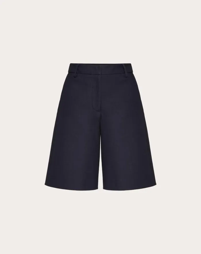 Valentino Pants And Shorts Woman Light Double Splittable Gabardine Bermuda Shorts For Woman In Navy Navy Valentino Pants And Shorts Woman Light Double Splittable Gabardine Bermuda Shorts For Woman In Navy Navy