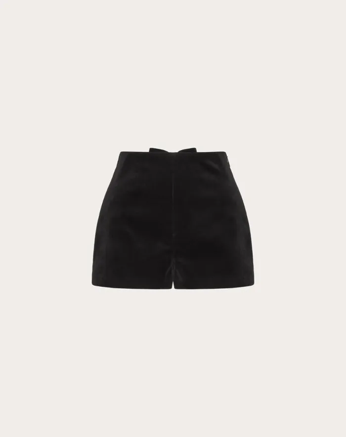 Valentino Pants And Shorts Woman Velvet Shorts For Woman In Black Black