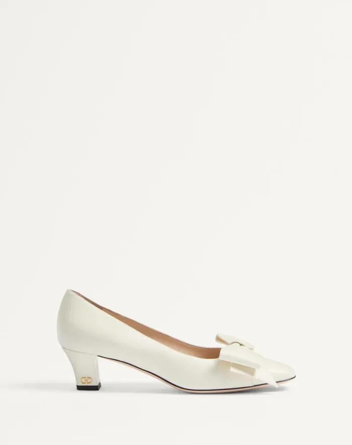 Valentino Pumps Woman Bowow Pumps In Kidskin 45mm For Woman In Black Black