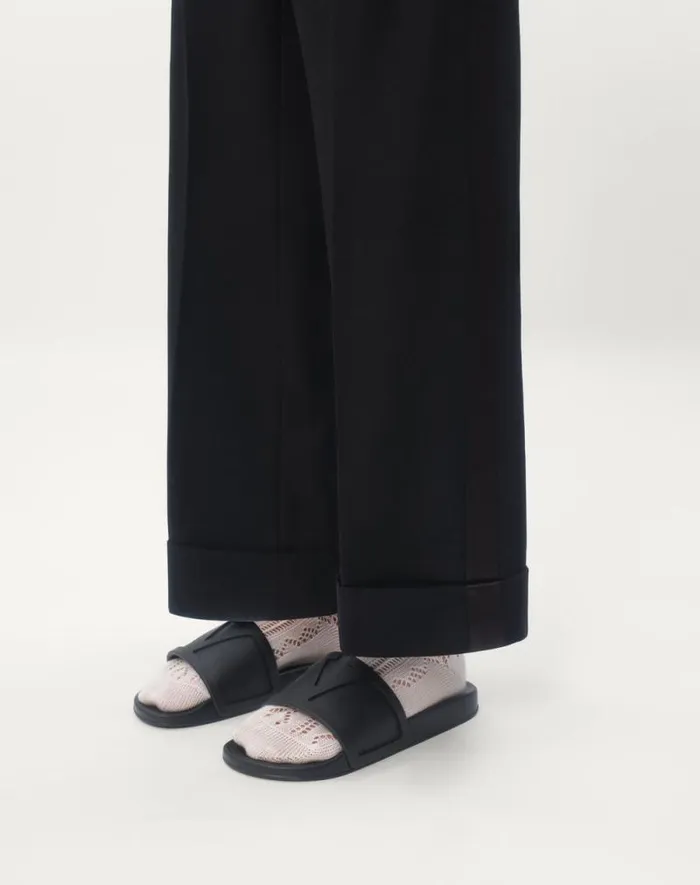 Valentino Sandals Man Coolside Rubber Slide Sandal For Man In Black Black Valentino Sandals Man Coolside Rubber Slide Sandal For Man In Black Black