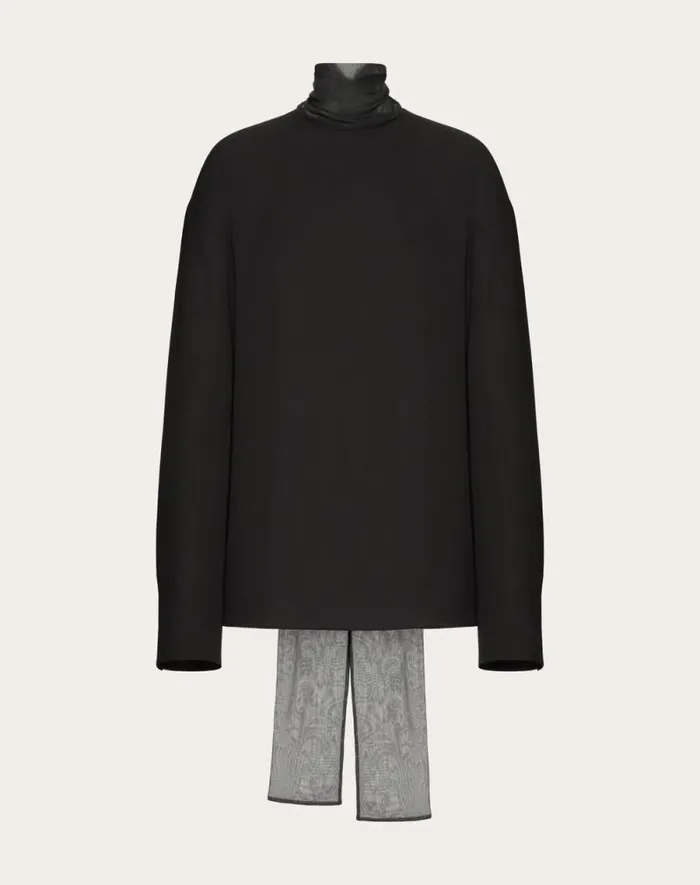 Valentino Shirts And Tops Woman Georgette Top For Woman In Black Black