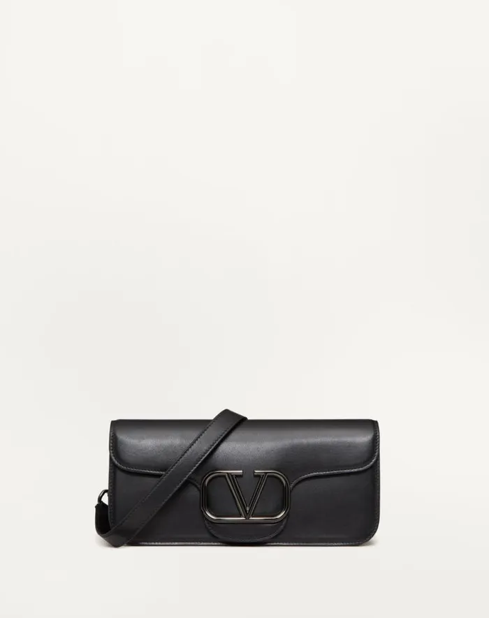 Valentino Shoulder Bags Man Valentino Garavani Loc Crossbody Calfskin Bag For Man In Black Black Valentino Shoulder Bags Man Valentino Garavani Loc Crossbody Calfskin Bag For Man In Black Black