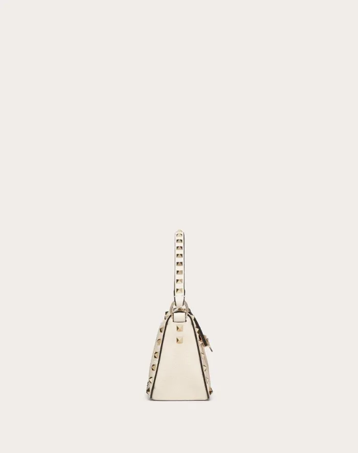 Valentino Shoulder Bags Woman Small Rockstud Grainy Calfskin Crossbody Bag For Woman In Black Black