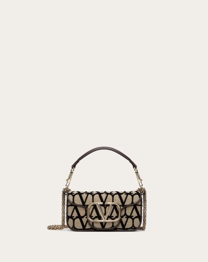Valentino Shoulder Bags Woman Small Valentino Garavani Loc Toile Iconographe Shoulder Bag For Woman In Beigeblack Beigeblack Valentino Shoulder Bags Woman Small Valentino Garavani Loc Toile Iconographe Shoulder Bag For Woman In Beigeblack Beigeblack