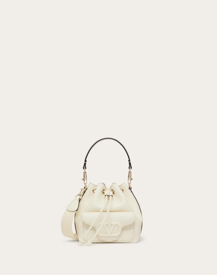 Valentino Shoulder Bags Woman Valentino Garavani Loc Calfskin Bucket Bag For Woman In Ivory Ivory Valentino Shoulder Bags Woman Valentino Garavani Loc Calfskin Bucket Bag For Woman In Ivory Ivory