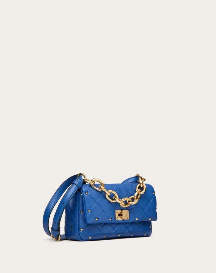Valentino Shoulder Bags Woman Valentino Garavani Rockstud Spike In Nappa Patchwork For Woman In Black Black Valentino Shoulder Bags Woman Valentino Garavani Rockstud Spike In Nappa Patchwork For Woman In Black Black