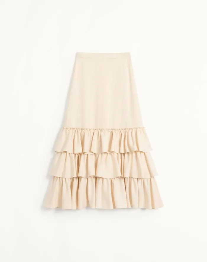 Valentino Skirts Woman Shantung Skirt For Woman In Cream Cream