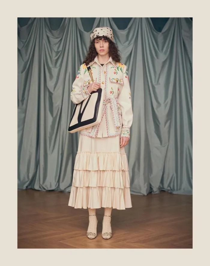 Valentino Skirts Woman Shantung Skirt For Woman In Cream Cream Valentino Skirts Woman Shantung Skirt For Woman In Cream Cream