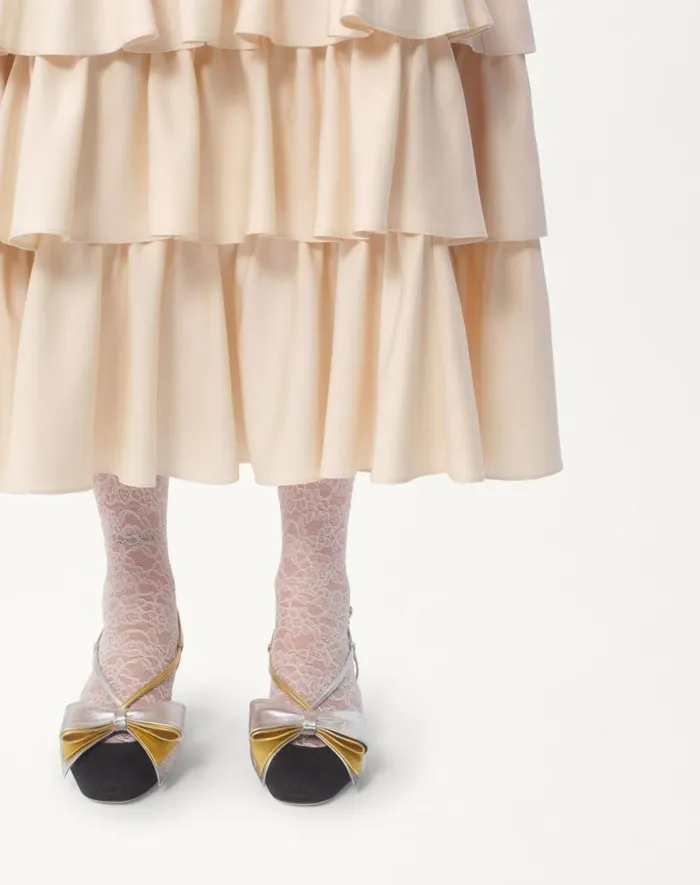Valentino Skirts Woman Shantung Skirt For Woman In Cream Cream Valentino Skirts Woman Shantung Skirt For Woman In Cream Cream