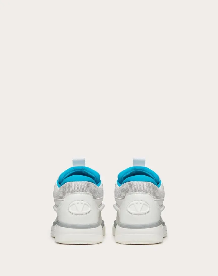 Valentino Sneakers Man Calfskin Leather Midtop Runboot Sneaker For Man In White White Valentino Sneakers Man Calfskin Leather Midtop Runboot Sneaker For Man In White White