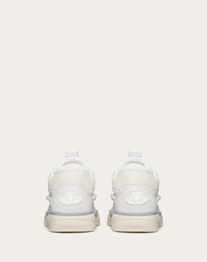 Valentino Sneakers Man Calfskin Leather Midtop Runboot Sneaker For Man In White White Valentino Sneakers Man Calfskin Leather Midtop Runboot Sneaker For Man In White White