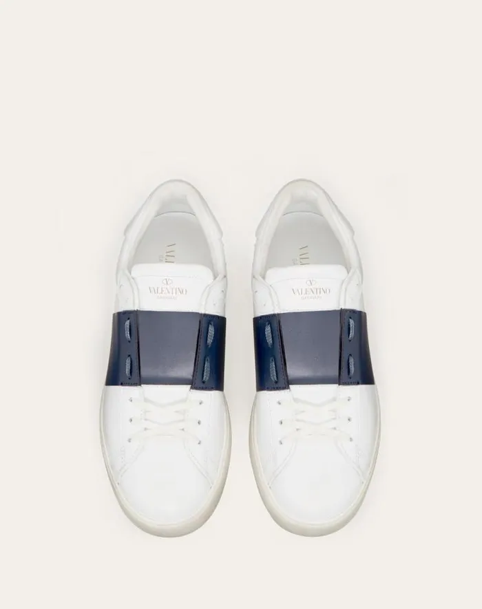 Valentino Sneakers Man Calfskin Open Sneaker For Man In White Black White Black Valentino Sneakers Man Calfskin Open Sneaker For Man In White Black White Black