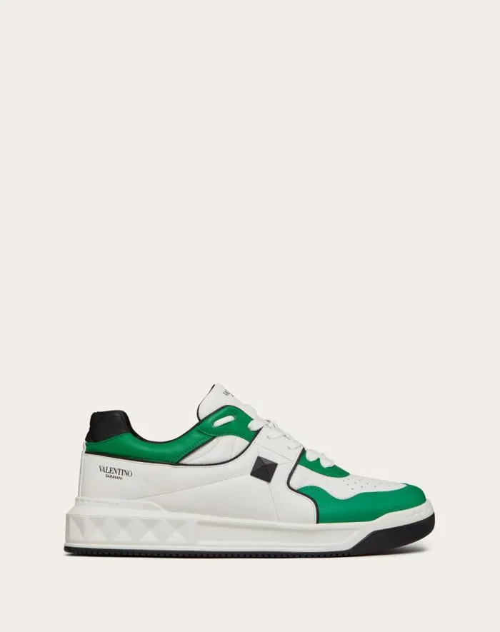 Valentino Sneakers Man One Stud Lowtop Nappa Sneaker For Man In Blackgray Blackgray Valentino Sneakers Man One Stud Lowtop Nappa Sneaker For Man In Blackgray Blackgray