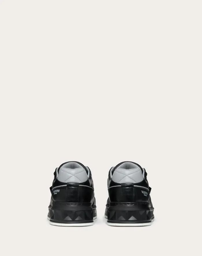 Valentino Sneakers Man One Stud Lowtop Nappa Sneaker For Man In Blackgray Blackgray Valentino Sneakers Man One Stud Lowtop Nappa Sneaker For Man In Blackgray Blackgray