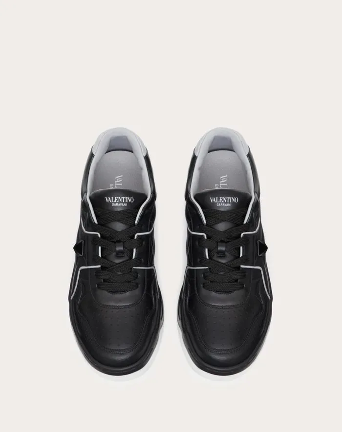 Valentino Sneakers Man One Stud Lowtop Nappa Sneaker For Man In Blackgray Blackgray Valentino Sneakers Man One Stud Lowtop Nappa Sneaker For Man In Blackgray Blackgray