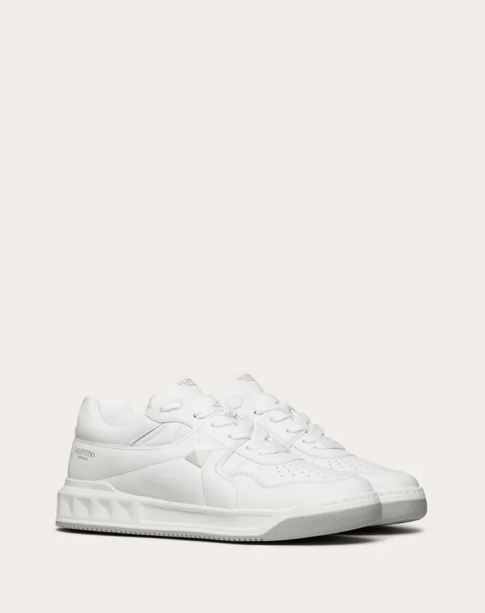 Valentino Sneakers Man One Stud Lowtop Nappa Sneaker For Man In Blackgray Blackgray Valentino Sneakers Man One Stud Lowtop Nappa Sneaker For Man In Blackgray Blackgray