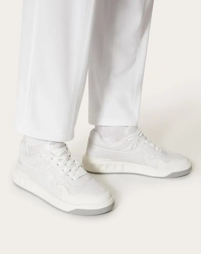 Valentino Sneakers Man One Stud Lowtop Nappa Sneaker For Man In Blackgray Blackgray Valentino Sneakers Man One Stud Lowtop Nappa Sneaker For Man In Blackgray Blackgray