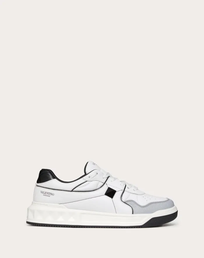 Valentino Sneakers Man One Stud Lowtop Nappa Sneaker For Man In Blackgray Blackgray Valentino Sneakers Man One Stud Lowtop Nappa Sneaker For Man In Blackgray Blackgray