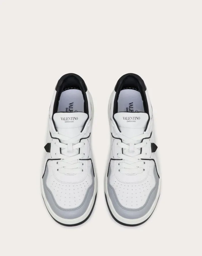 Valentino Sneakers Man One Stud Lowtop Nappa Sneaker For Man In Blackgray Blackgray Valentino Sneakers Man One Stud Lowtop Nappa Sneaker For Man In Blackgray Blackgray