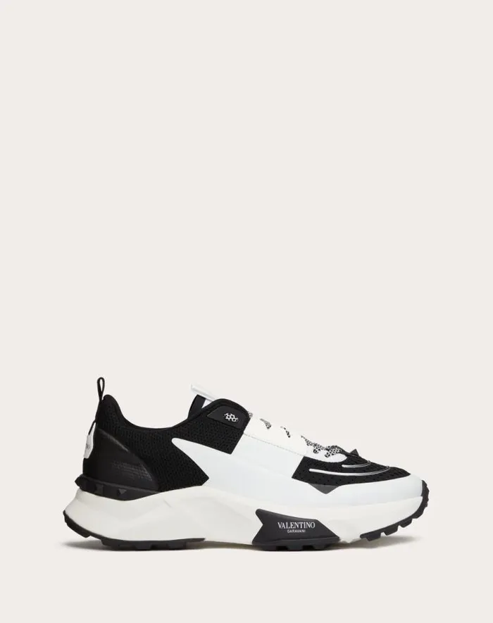 Valentino Sneakers Man True Act Low Top Sneaker In Mesh And Rubberized Fabric For Man In Black Black Valentino Sneakers Man True Act Low Top Sneaker In Mesh And Rubberized Fabric For Man In Black Black