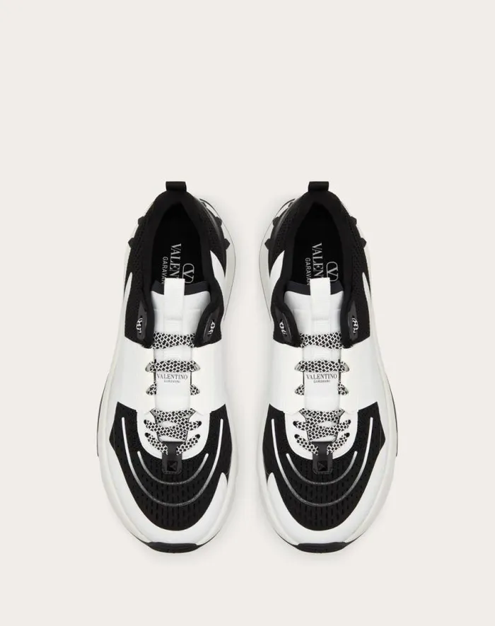 Valentino Sneakers Man True Act Low Top Sneaker In Mesh And Rubberized Fabric For Man In Black Black Valentino Sneakers Man True Act Low Top Sneaker In Mesh And Rubberized Fabric For Man In Black Black
