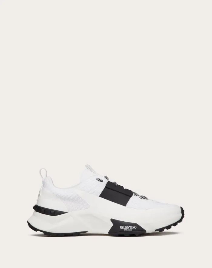 Valentino Sneakers Man True Act Low Top Sneaker In Mesh And Rubberized Fabric For Man In Black Black Valentino Sneakers Man True Act Low Top Sneaker In Mesh And Rubberized Fabric For Man In Black Black