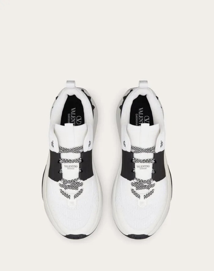 Valentino Sneakers Man True Act Low Top Sneaker In Mesh And Rubberized Fabric For Man In Black Black Valentino Sneakers Man True Act Low Top Sneaker In Mesh And Rubberized Fabric For Man In Black Black