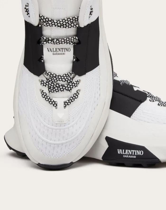 Valentino Sneakers Man True Act Low Top Sneaker In Mesh And Rubberized Fabric For Man In Black Black Valentino Sneakers Man True Act Low Top Sneaker In Mesh And Rubberized Fabric For Man In Black Black