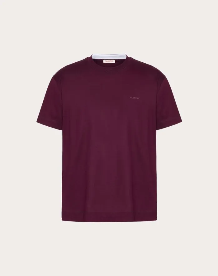 Valentino Tshirts And Sweatshirts Man Valentino Print Cotton Tshirt For Man In Rubin Rubin Valentino Tshirts And Sweatshirts Man Valentino Print Cotton Tshirt For Man In Rubin Rubin