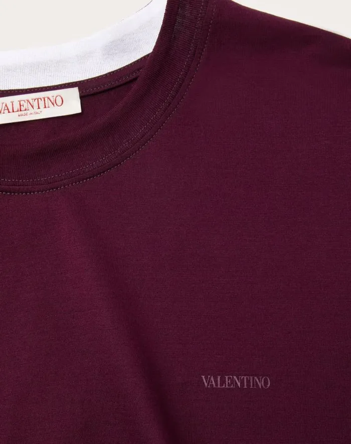 Valentino Tshirts And Sweatshirts Man Valentino Print Cotton Tshirt For Man In Rubin Rubin Valentino Tshirts And Sweatshirts Man Valentino Print Cotton Tshirt For Man In Rubin Rubin
