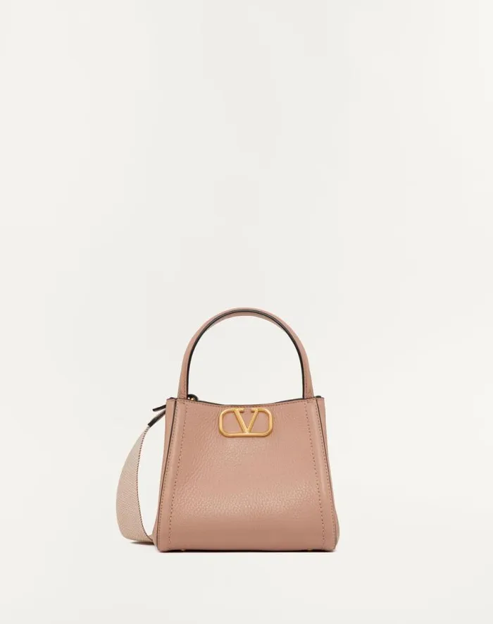 Valentino Top Handle Bags Woman Valentino Garavani Alltime Small Handbag In Grainy Calfskin For Woman In Rose Cannelle Rose Cannelle Valentino Top Handle Bags Woman Valentino Garavani Alltime Small Handbag In Grainy Calfskin For Woman In Rose Cannelle Rose Cannelle