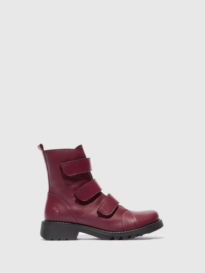 Velcro Ankle Boots RACH790FLY LEATHER WINEBLACK Women Fly London Ankle Boots