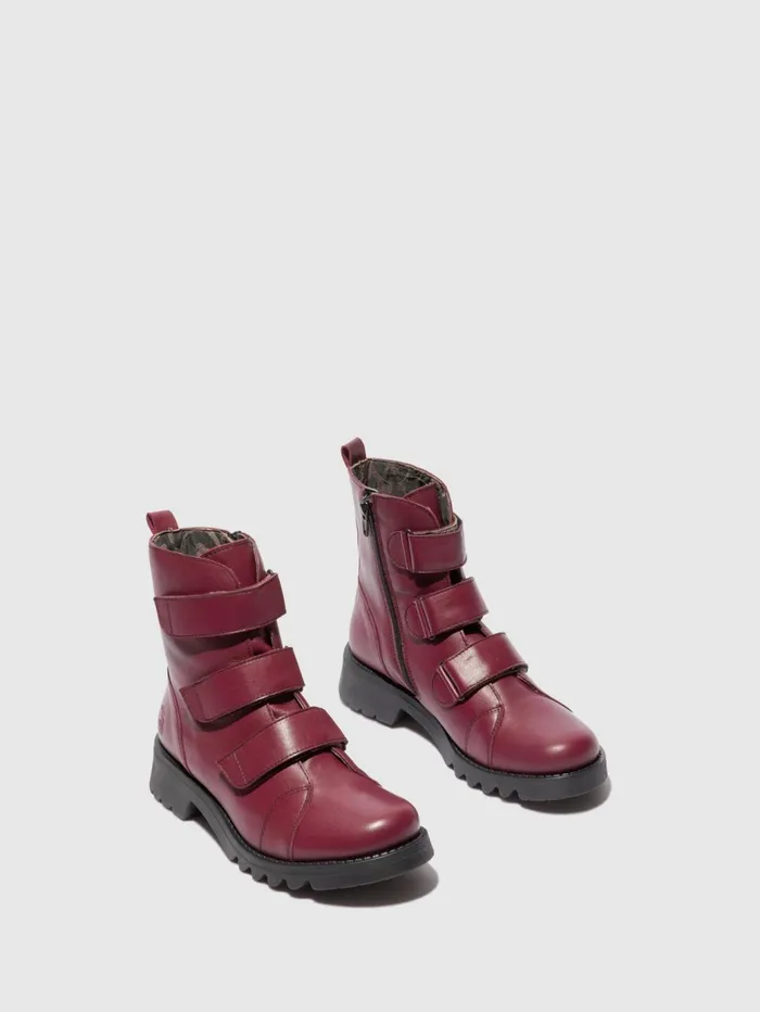 Velcro Ankle Boots RACH790FLY LEATHER WINEBLACK Women Fly London Ankle Boots