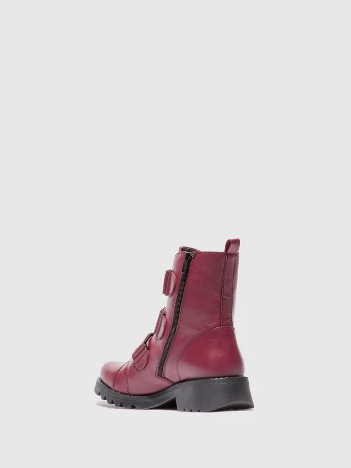 Velcro Ankle Boots RACH790FLY LEATHER WINEBLACK Women Fly London Ankle Boots