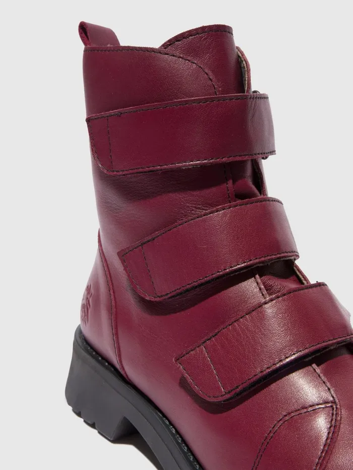 Velcro Ankle Boots RACH790FLY LEATHER WINEBLACK Women Fly London Ankle Boots