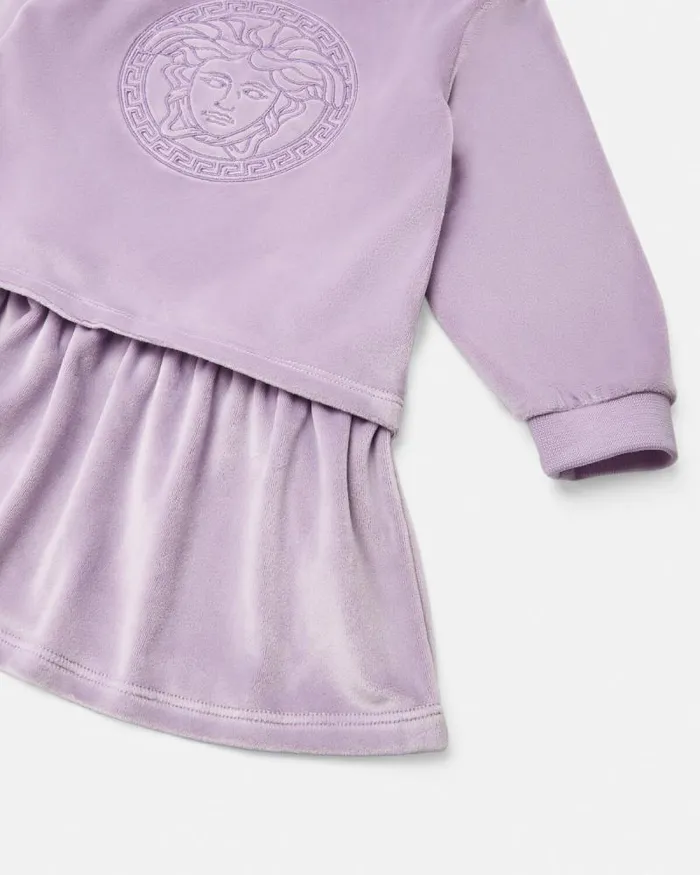 Velvet Medusa Baby Dress Lilac Children Versace Clothing