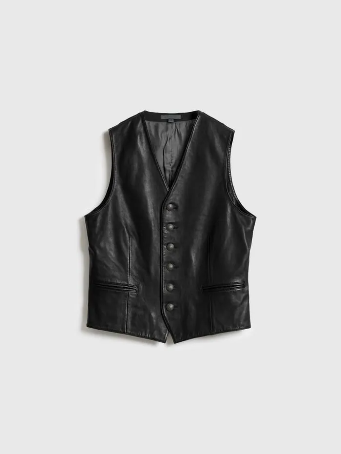 VINNIE VEST Black Men John Varvatos Coats And Jackets