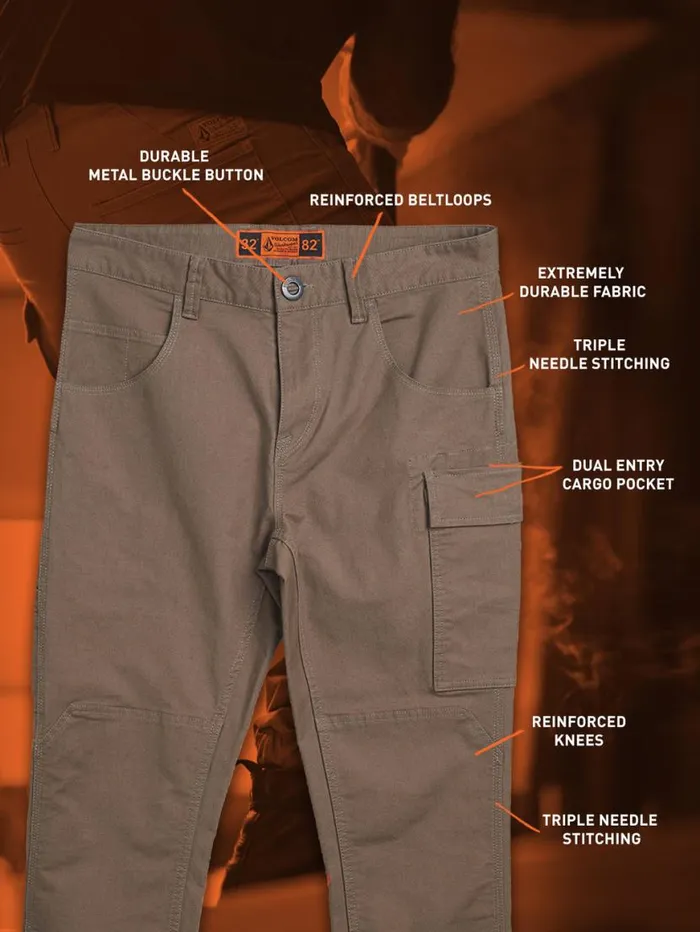 Volcom Workwear Caliper Cuff Pants 8211 Brindle Mens Volcom Pants